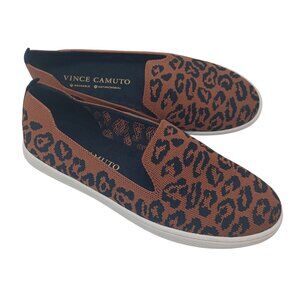 Vince Camuto Shoes Cabreli Leopard Print‎ Slip On Knit Sneakers Womens 7.5